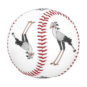 Secretary bird cartoon illustration baseball