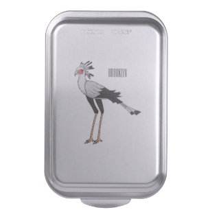 Secretary bird cartoon illustration cake pan