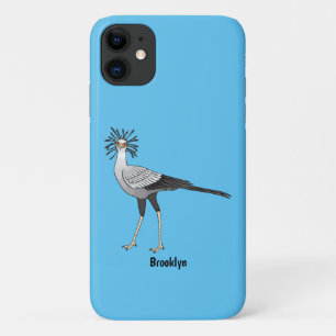 Secretary bird cartoon illustration iPhone 11 case
