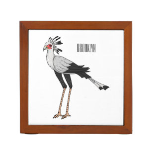 Secretary bird cartoon illustration desk organizer
