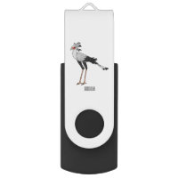 Secretary bird cartoon illustration 