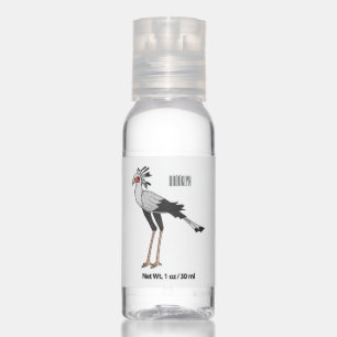 Secretary bird cartoon illustration hand sanitizer