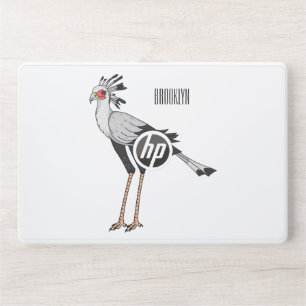 Secretary bird cartoon illustration HP laptop skin