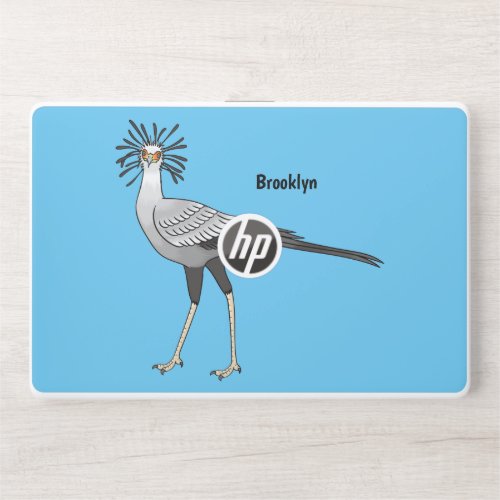 Secretary bird cartoon illustration  HP laptop skin