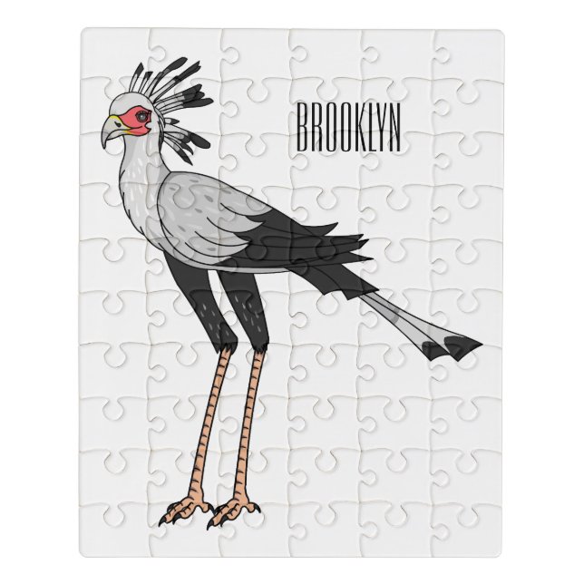 Secretary bird cartoon illustration jigsaw puzzle (Puzzle Vertical)