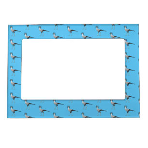Secretary bird cartoon illustration  magnetic frame