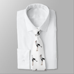 Secretary bird cartoon illustration neck tie