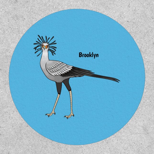 Secretary bird cartoon illustration  patch (Front)