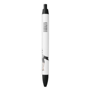 Secretary bird cartoon illustration  pen