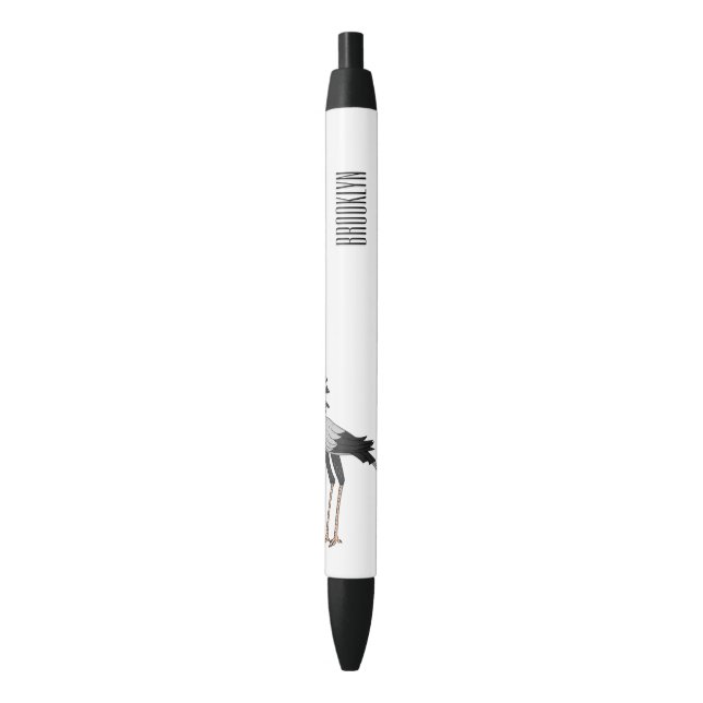 Secretary bird cartoon illustration  pen (Front Vertical)