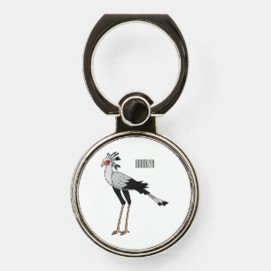 Secretary bird cartoon illustration phone ring stand