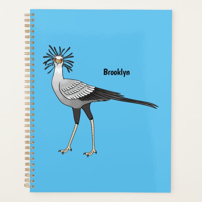 Secretary bird cartoon illustration planner (Front)