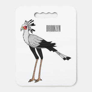 Secretary bird cartoon illustration seat cushion