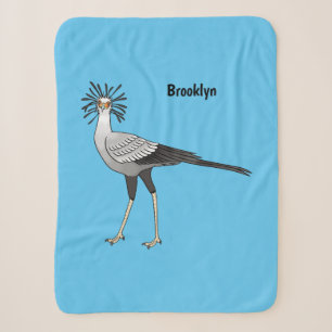 Secretary bird cartoon illustration sherpa blanket