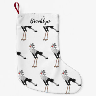 Secretary bird cartoon illustration small christmas stocking