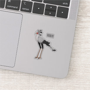 Secretary bird cartoon illustration sticker