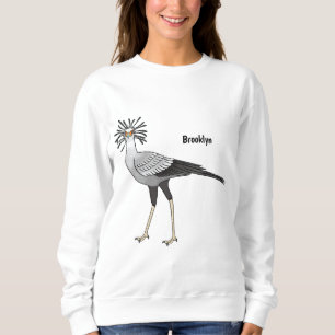 Secretary bird cartoon illustration  sweatshirt