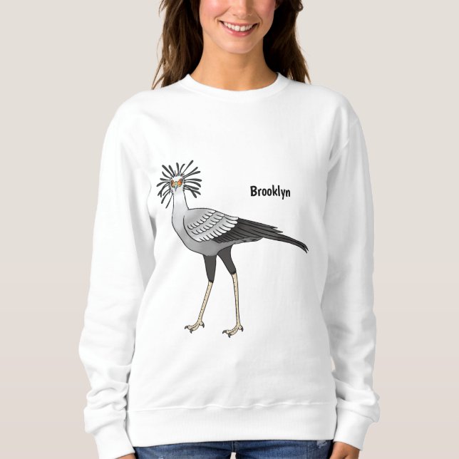 Secretary bird cartoon illustration  sweatshirt (Front)