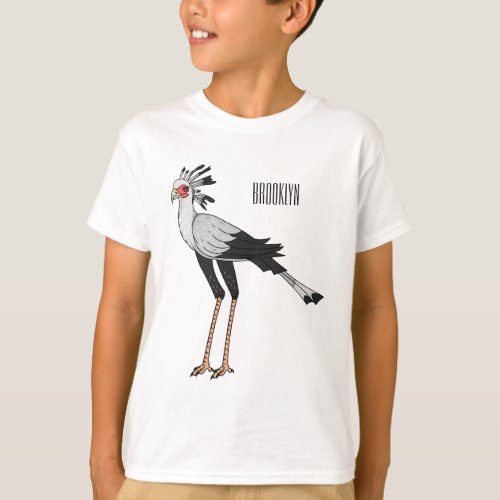Secretary bird cartoon illustration T_Shirt