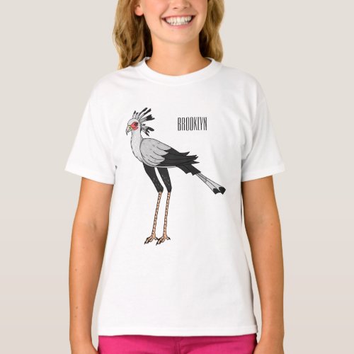 Secretary bird cartoon illustration T_Shirt