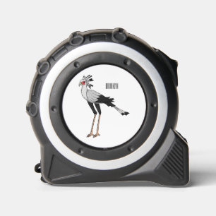 Secretary bird cartoon illustration tape measure