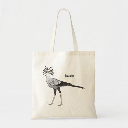 Secretary bird cartoon illustration  tote bag