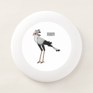 Secretary bird cartoon illustration Wham-O frisbee