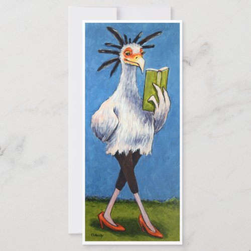 Secretary Bird In Red Shoes note card