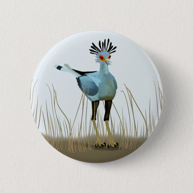 Secretary Bird of South Africa Button (Front)