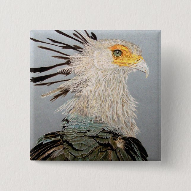 Secretary Bird Pinback Button (Front)