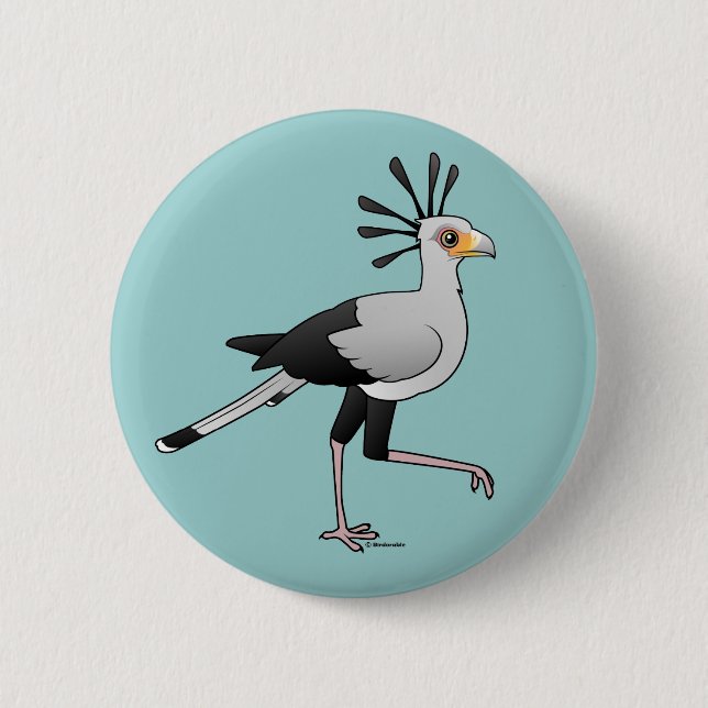 Secretary Bird Pinback Button (Front)