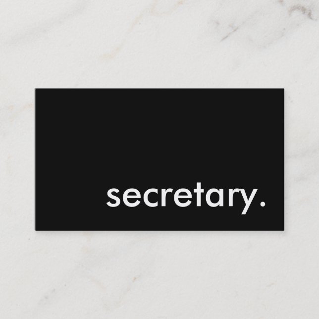secretary. business card (Front)