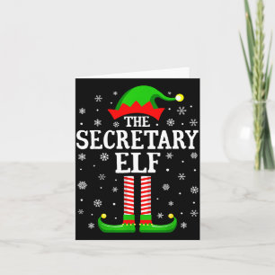 Secretary Elf Funny Christmas Family Matching  Card