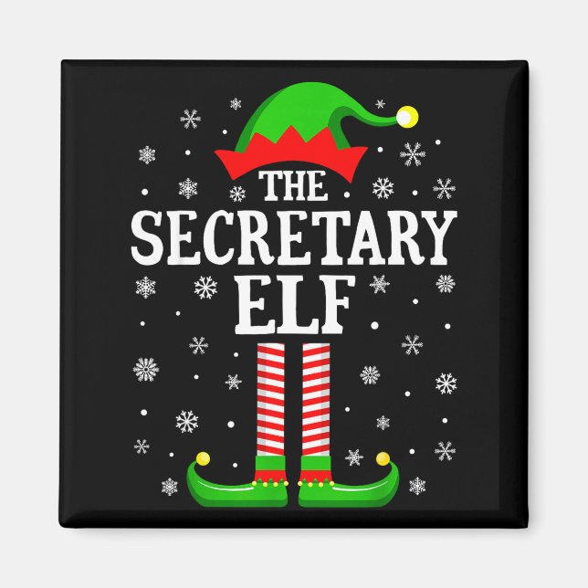 Secretary Elf Funny Christmas Family Matching  Magnet (Front)