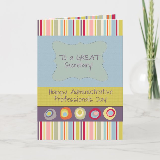 Secretary, Happy Administrative Professionals Day Card (Front)