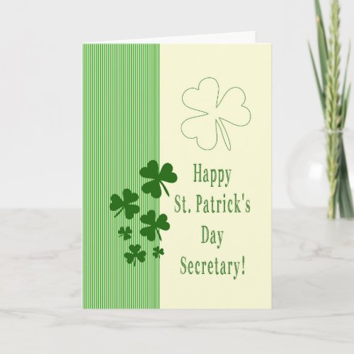 Secretary Happy St Patricks Day Card