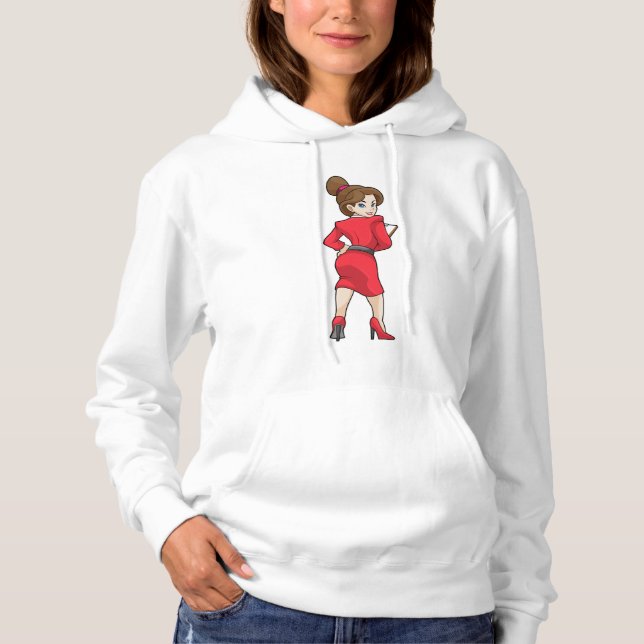 Secretary in Dress with High Heels Hoodie (Front)