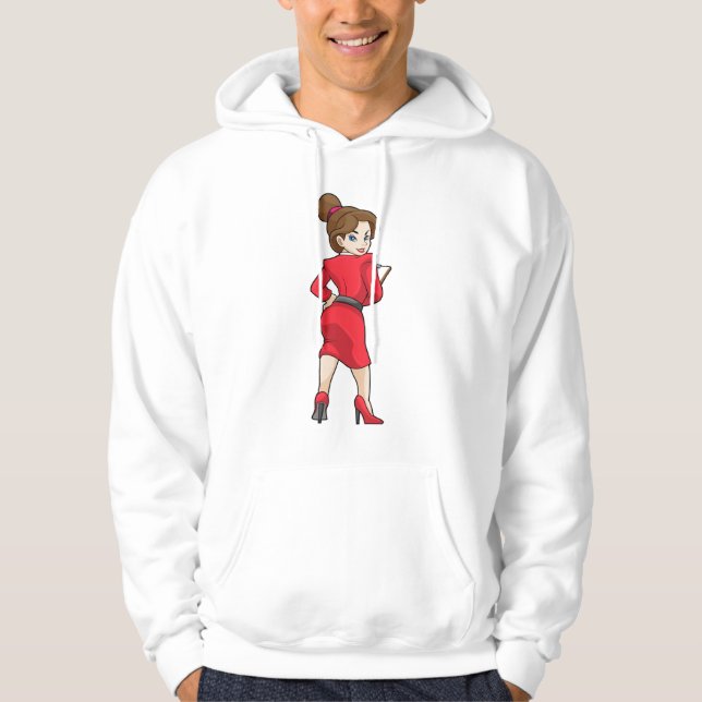 Secretary in Dress with High Heels Hoodie (Front)