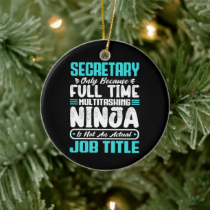 Secretary Job Title Profession Employee Skills Ceramic Ornament