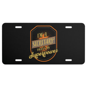 Secretary License Plate