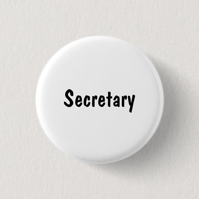 Secretary Pinback Button (Front)