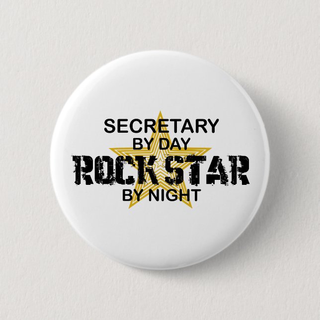 Secretary Rock Star by Night Button (Front)