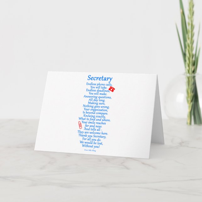 Secretary  Thank You Card (Front)