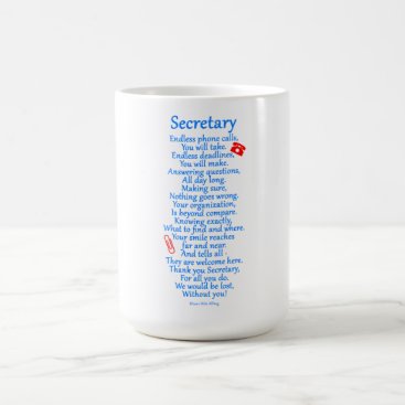 Secretary Thank You Coffee Mug Secretary Thank You Coffee Mug