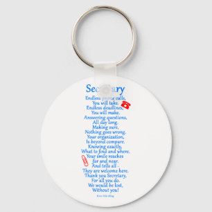 Secretary Thank You Keychain