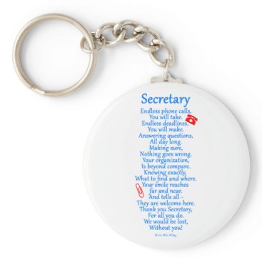 Secretary Thank You Keychain Secretary Thank You Keychain