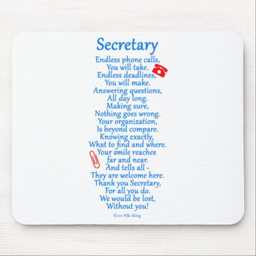 Secretary Thank You Mouse Pad Secretary Thank You Mouse Pad