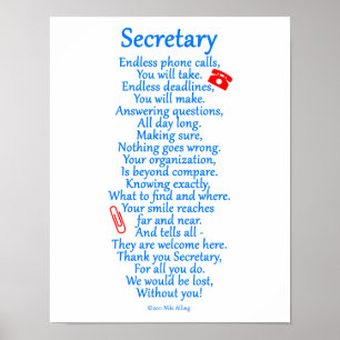 Secretary Thank You Poster