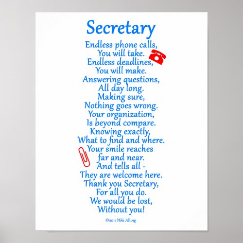 Secretary  Thank You Poster