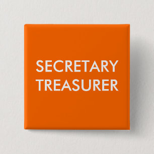 SECRETARY TREASURER PINBACK BUTTON